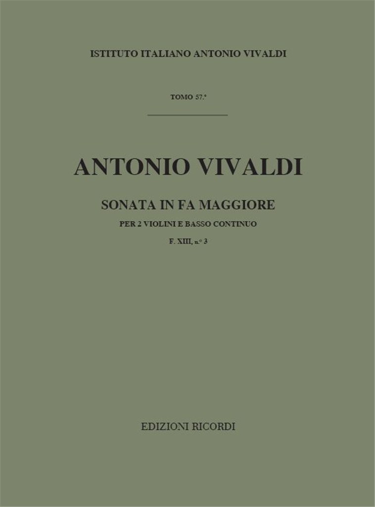 Sonate Per Vl. E B.C.: Per 2 Vl. In Fa Rv 68